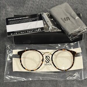 Sojos Retro Round Blue Light Tortoise Frames Anti Blue Light Lens  NWT